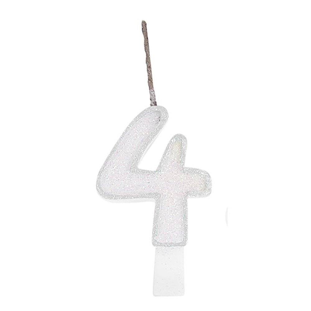 Vela Glitter Branca N 4