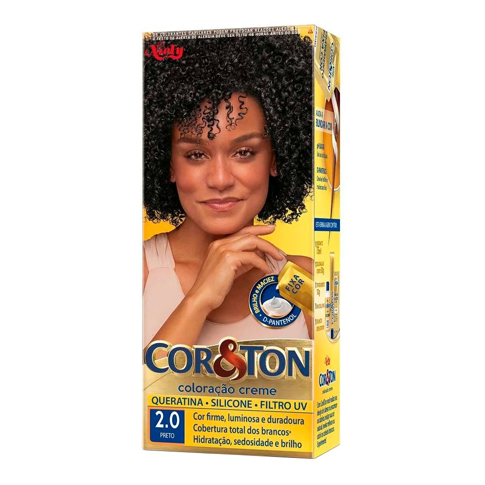 Tinta de Cabelo Cor&Ton 2.0 Preto 50g
