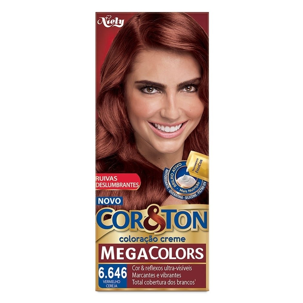 Tintura MegaColors 6.646 Vermelho Cereja - Cor & Ton