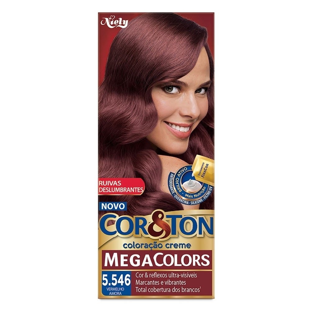 Tintura MegaColors 5.546 Vermelho Amora 50g - Cor & Ton