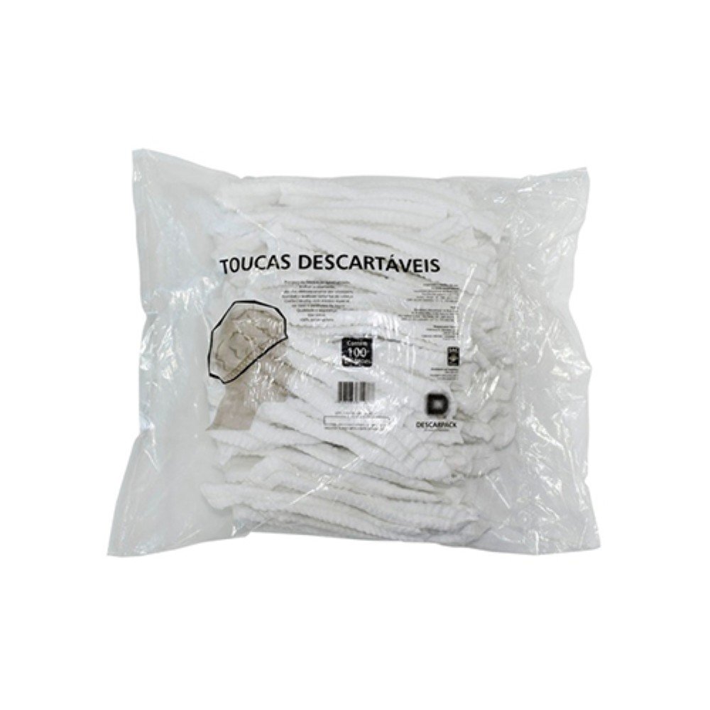 Touca Turbante Sanf 100 Unidades Com Elasticoico - DescartavelARPACK
