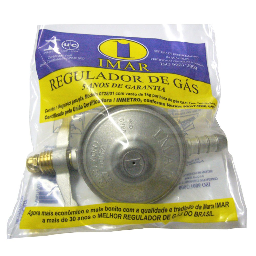 Regulador para Gás Imar 0728/01B Médio, 1Kg/H sem Mangueira, Blister