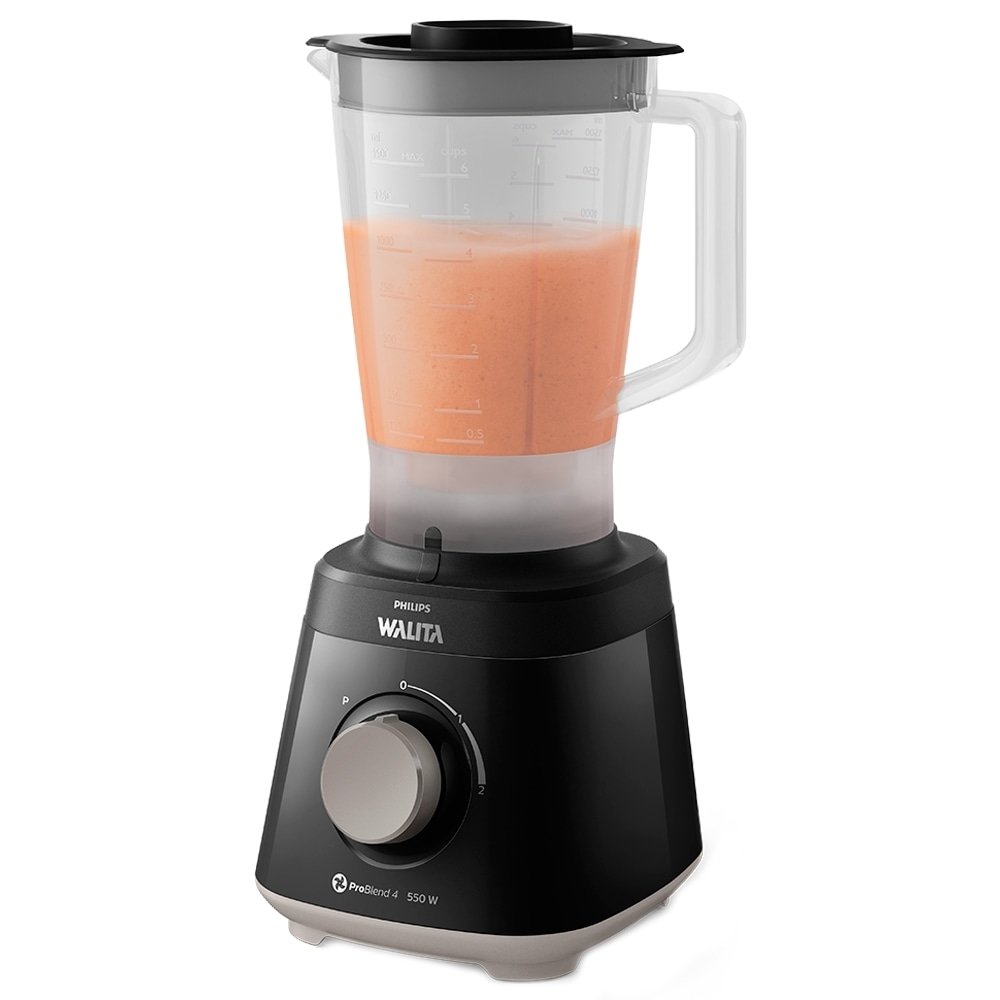 Liquidificador Philips Walita Daily RI2110  - Copo de Plástico, 2 Velocidades + Pulsar, 550W, Preto, 220V