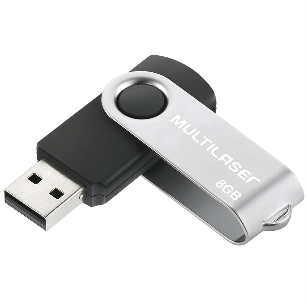 Pen Drive Multilaser PD587 Twist USB 2.0 Preto 8GB