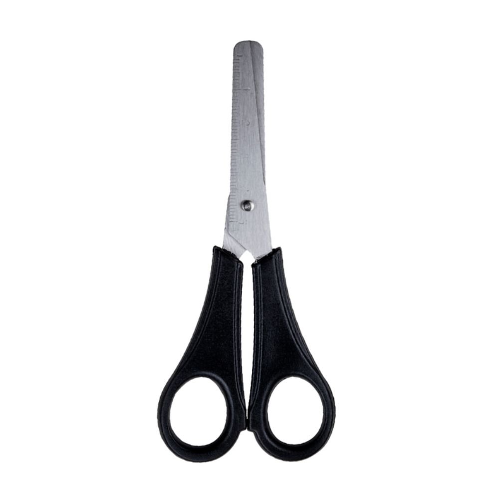 Tesoura Escolar Black Inox Blister 130mm Cabo Preto Leonora_4123