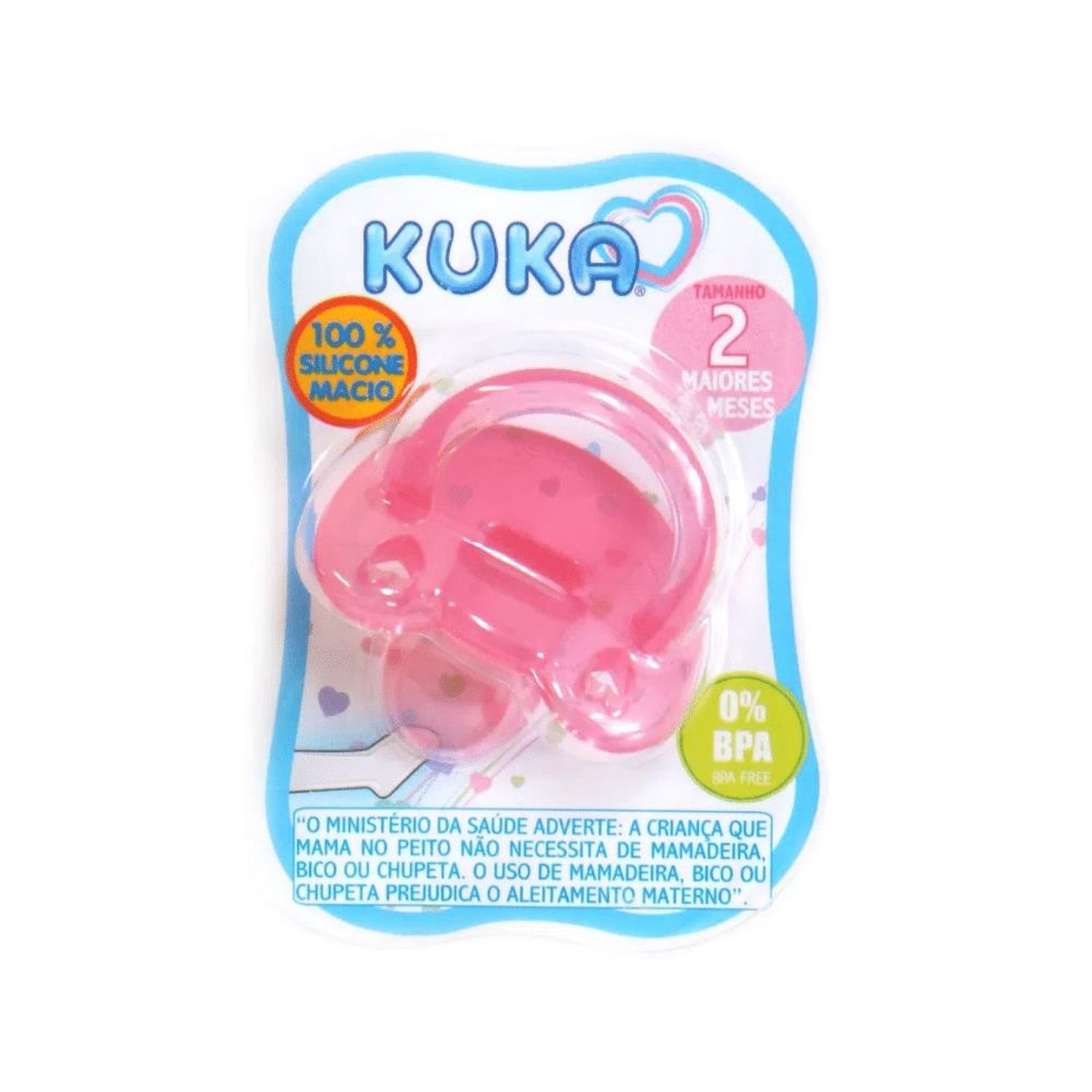 Chupeta Kuka Silicone Soft Tamanho 2 +6 Meses Rosa