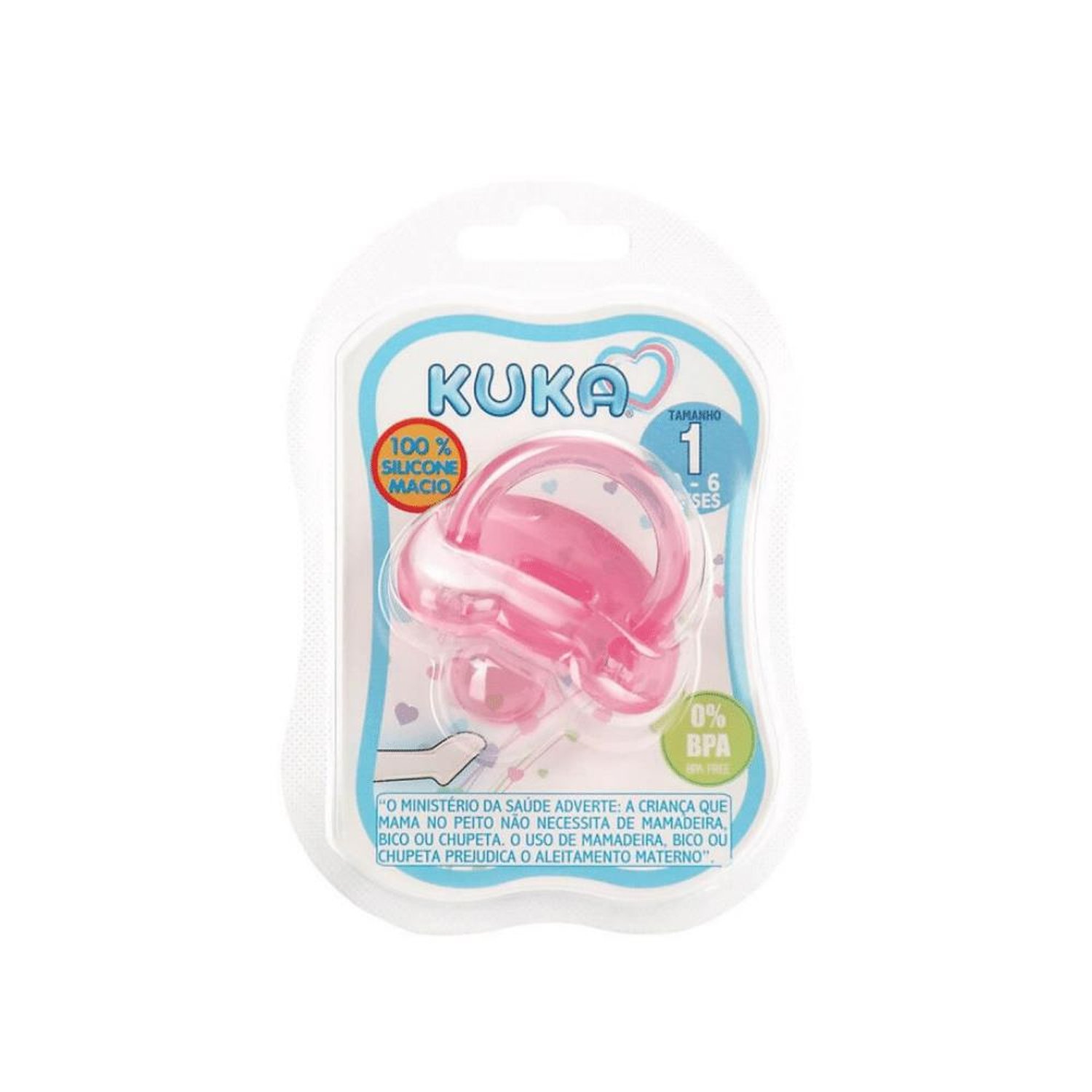 Chupeta Kuka Silicone Soft Tamanho 1 0-6 meses Rosa