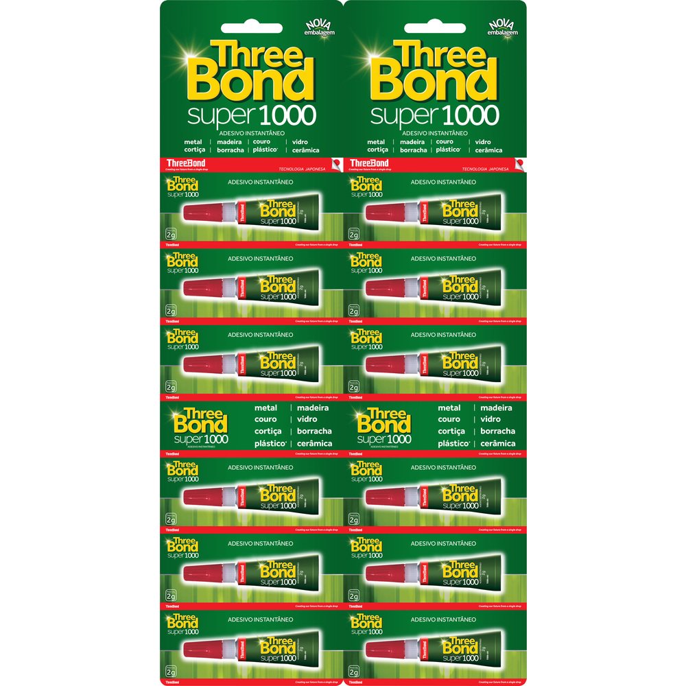 Cola Three Bond Super 1000 2g - Embalagem com 12 Unidades