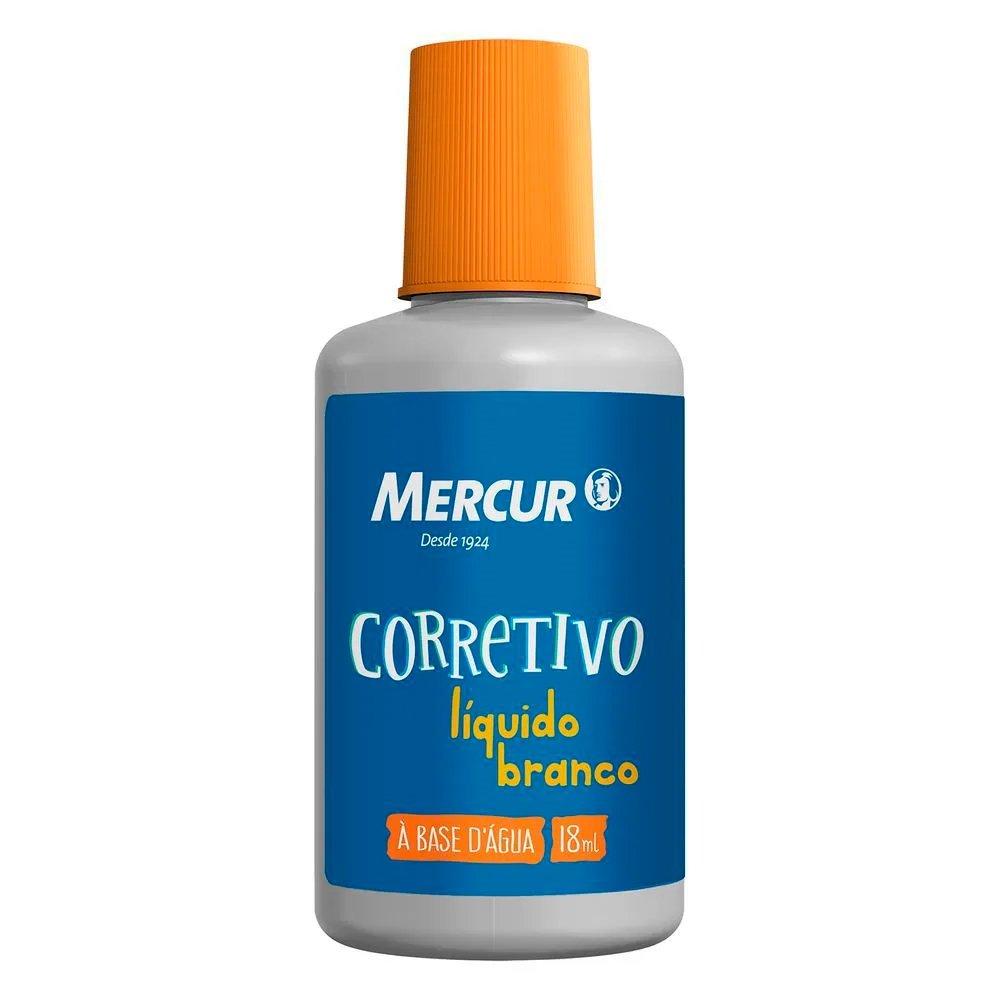 Corretivo Líquido 18ml Mercur - Embalagem com 12 Unidades