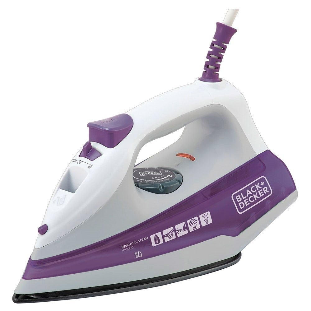 Ferro de Passar a Vapor Black & Decker FX1000 - Base Antiaderente, Roxo, 110V