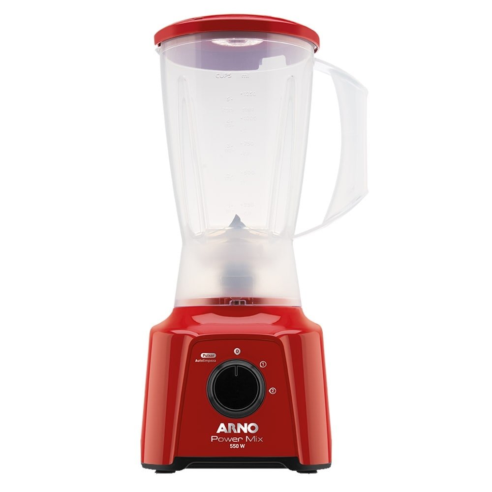 Liquidificador Arno LQ11 Power Mix - Copo de Plástico 2 Velocidades + Pulsar 550W Vermelho 110V