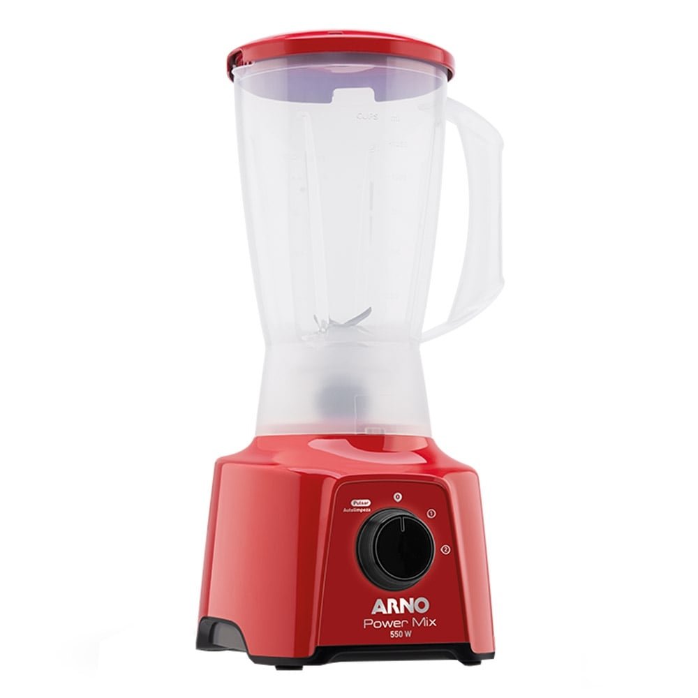 Liquidificador Arno LQ11 Power Mix - Copo de Plástico 2 Velocidades + Pulsar 550W Vermelho 110V