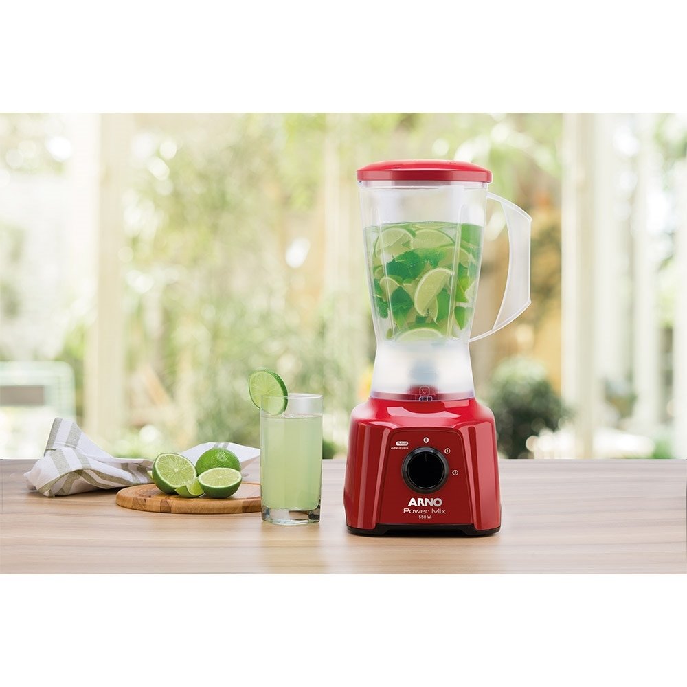 Liquidificador Arno LQ11 Power Mix - Copo de Plástico 2 Velocidades + Pulsar 550W Vermelho 110V