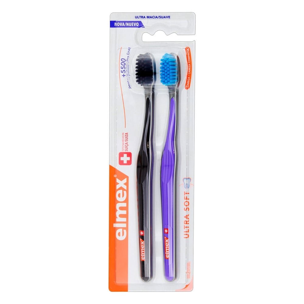 Escova de Dente Elmex Ultra Soft Embalagem com 2 Unidades