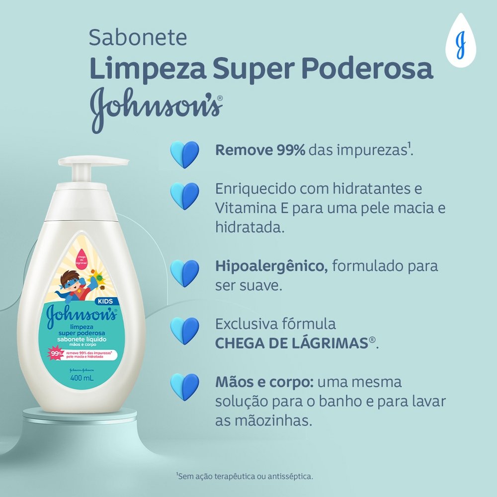 Sabonete Líquido Johnson's Kids Limpeza Super Poderosa 200ml