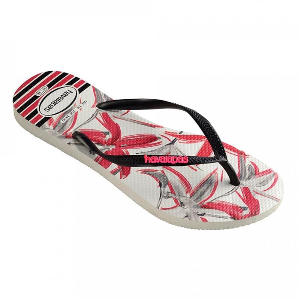 Havaianas Slim Tropical Branco/Preto 41/2