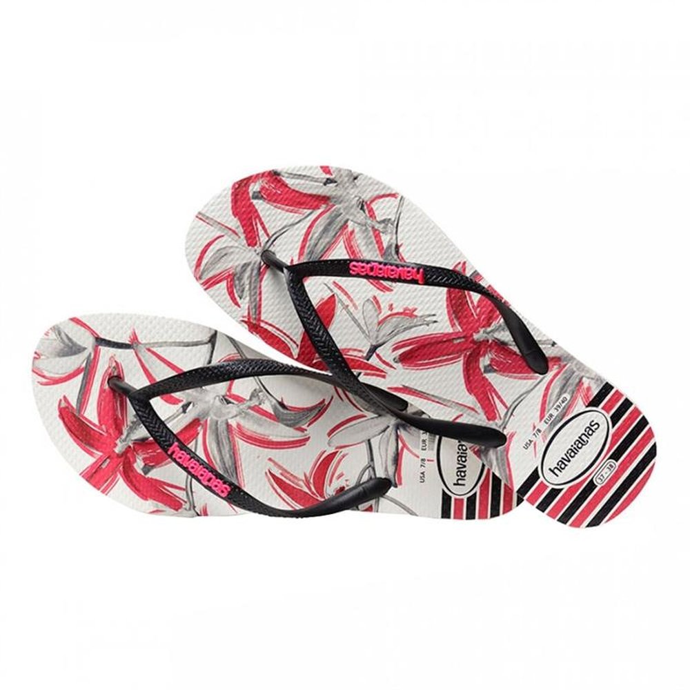 Havaianas Slim Tropical Branco/Preto 41/2