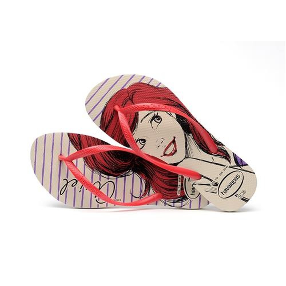 Havaianas Slim Princesas Bege Palha/Vermelho Rubi 37/38