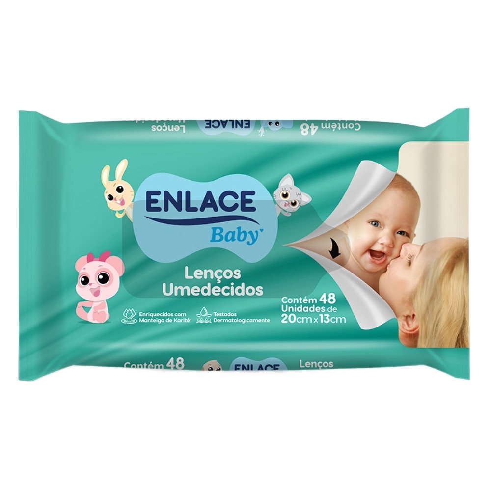 Lenços Umedecidos Enlace - Pacote com 48 Lenços