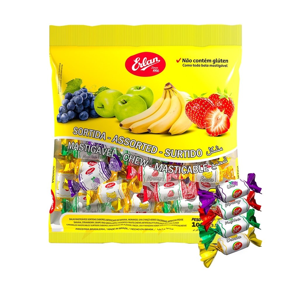Bala Erlan Mastigável Sortida 100g