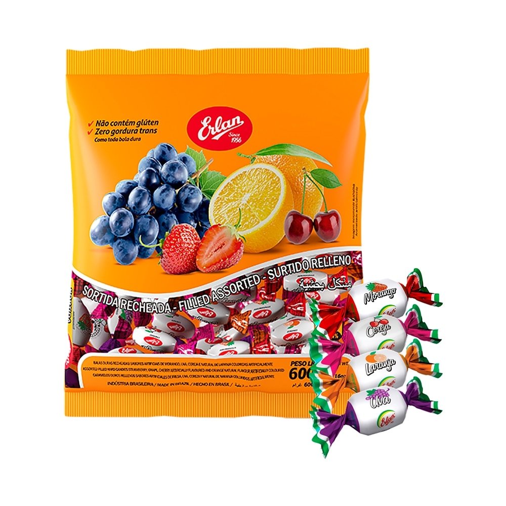 Bala Erlan Recheada Sortida 600g
