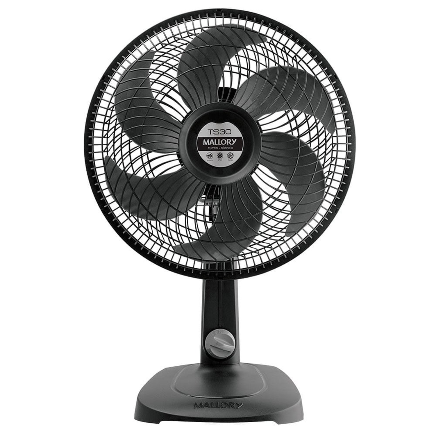 Ventilador de Mesa Mallory TS30, 30cm, 3 Velocidades, Preto, 110V