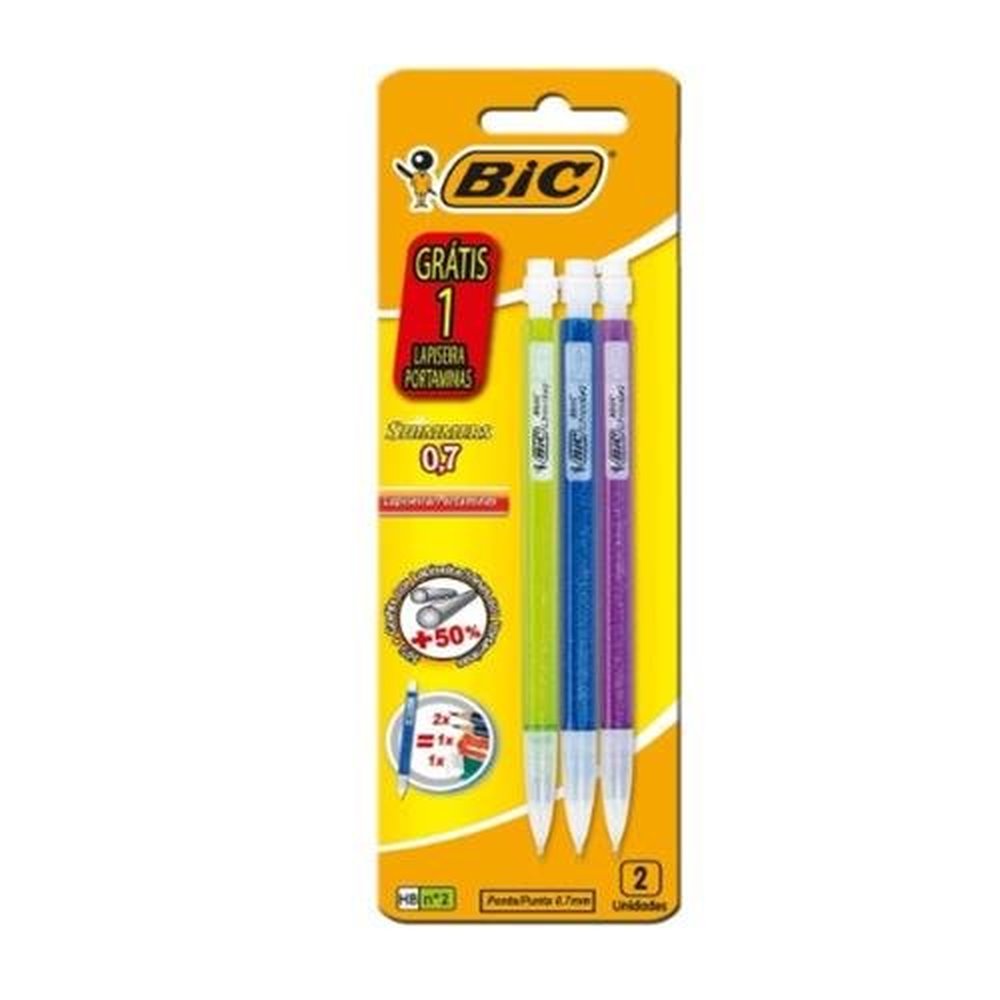 Lapiseira Bic Colorida Shimmers 0.7 3X1 - 891945/1