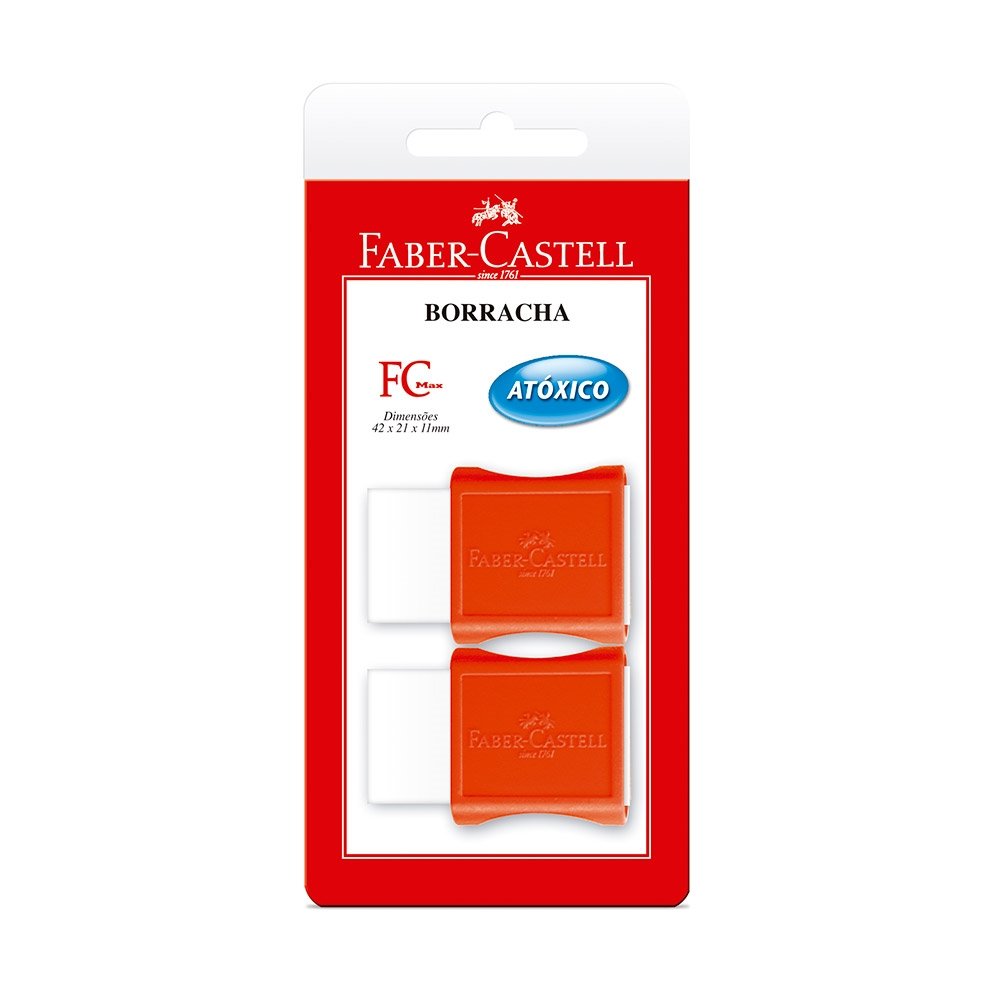 Borracha Faber Castell Plástica TK Pequena - 1 Embalagem com 2 Unidades