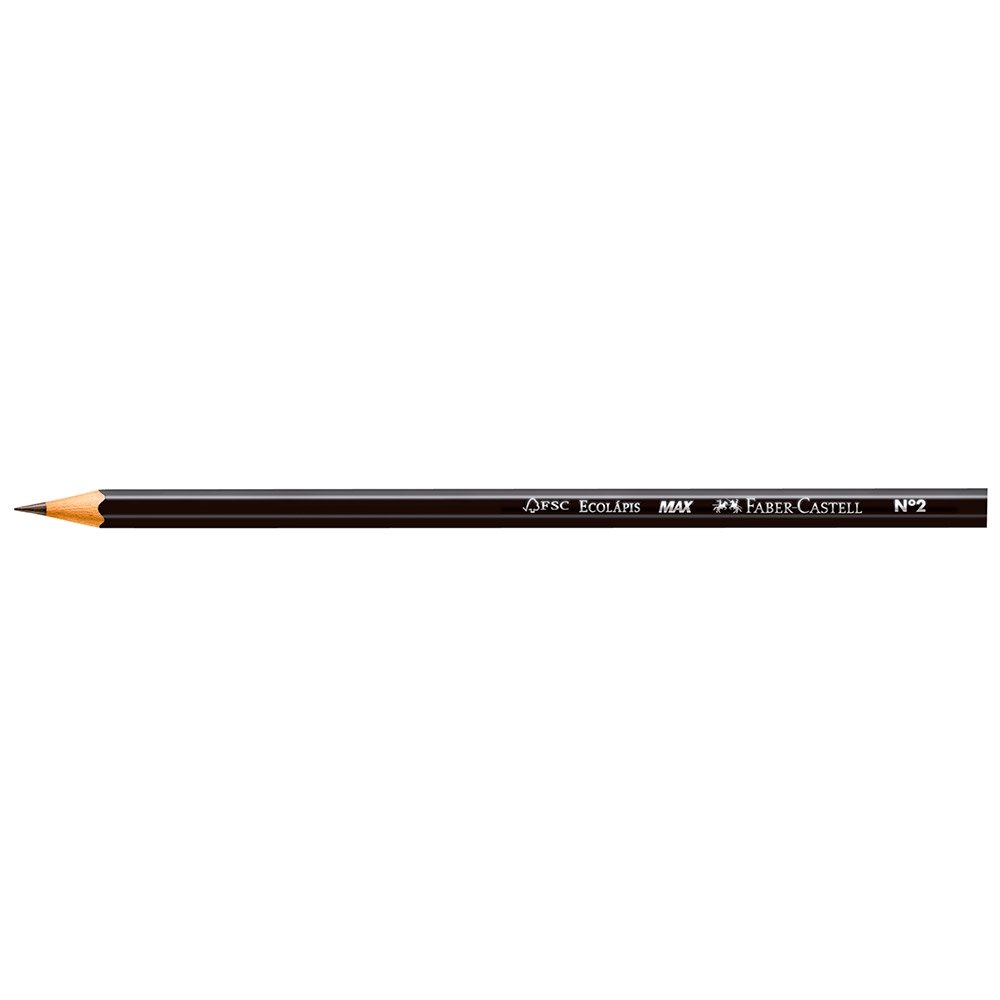 Lápis Faber Castell Max Grafite Preto - 1 Embalagem com 6 Unidades + 1 Apontador Simples