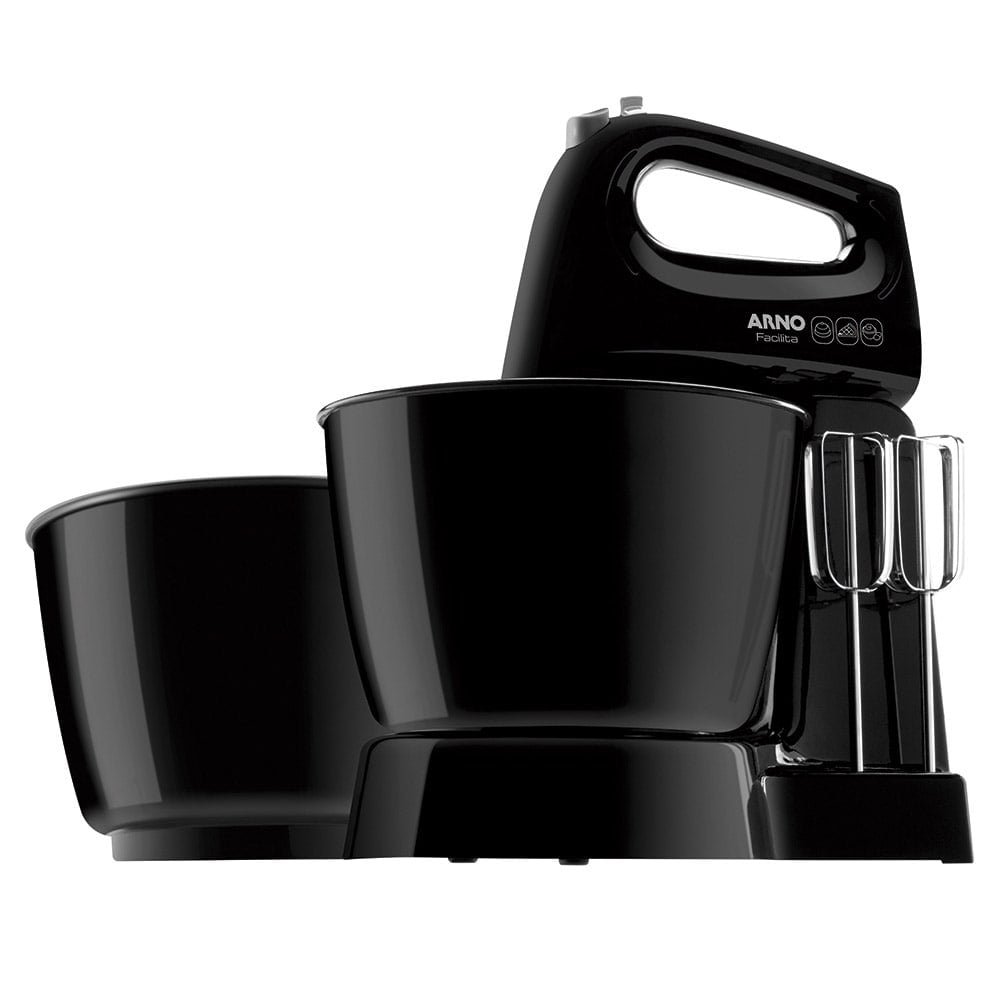 Batedeira Arno Facilita SX16 - 3 Velocidades, 2 Tigelas, 350W, Preta, 110V