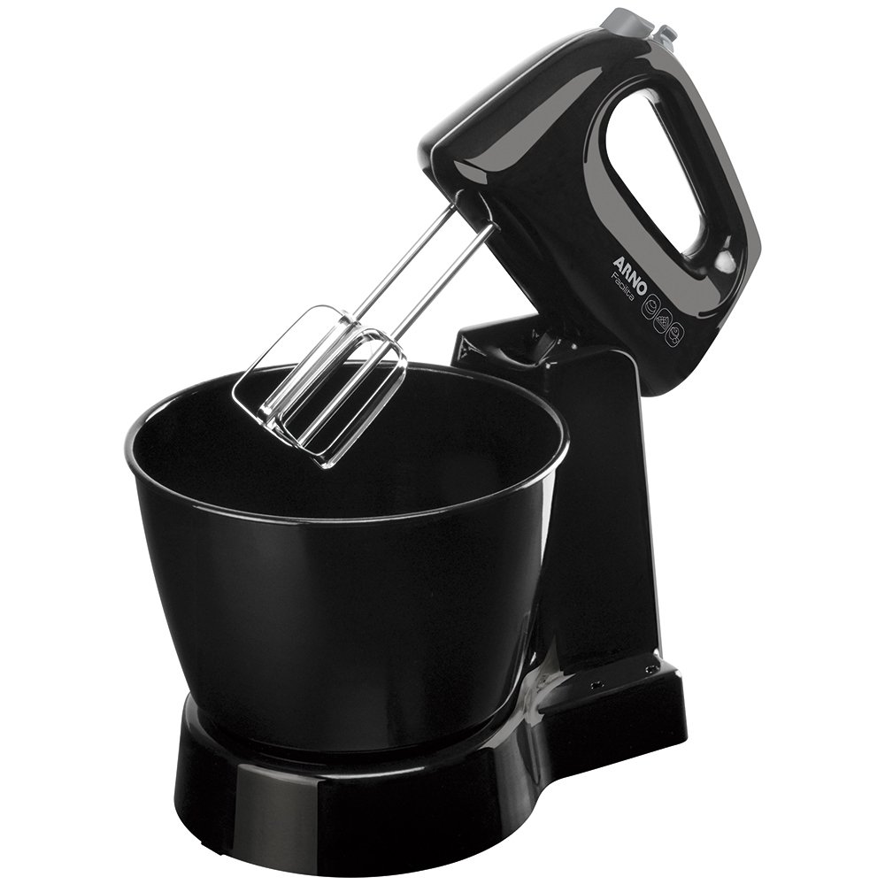 Batedeira Arno Facilita SX16 - 3 Velocidades, 2 Tigelas, 350W, Preta, 110V