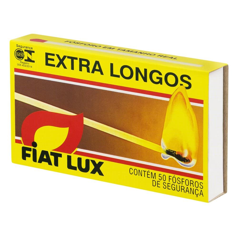 Caixa De Fósforo Fiat Lux Extra Longo Com 50 Unidades De 9,4Cm