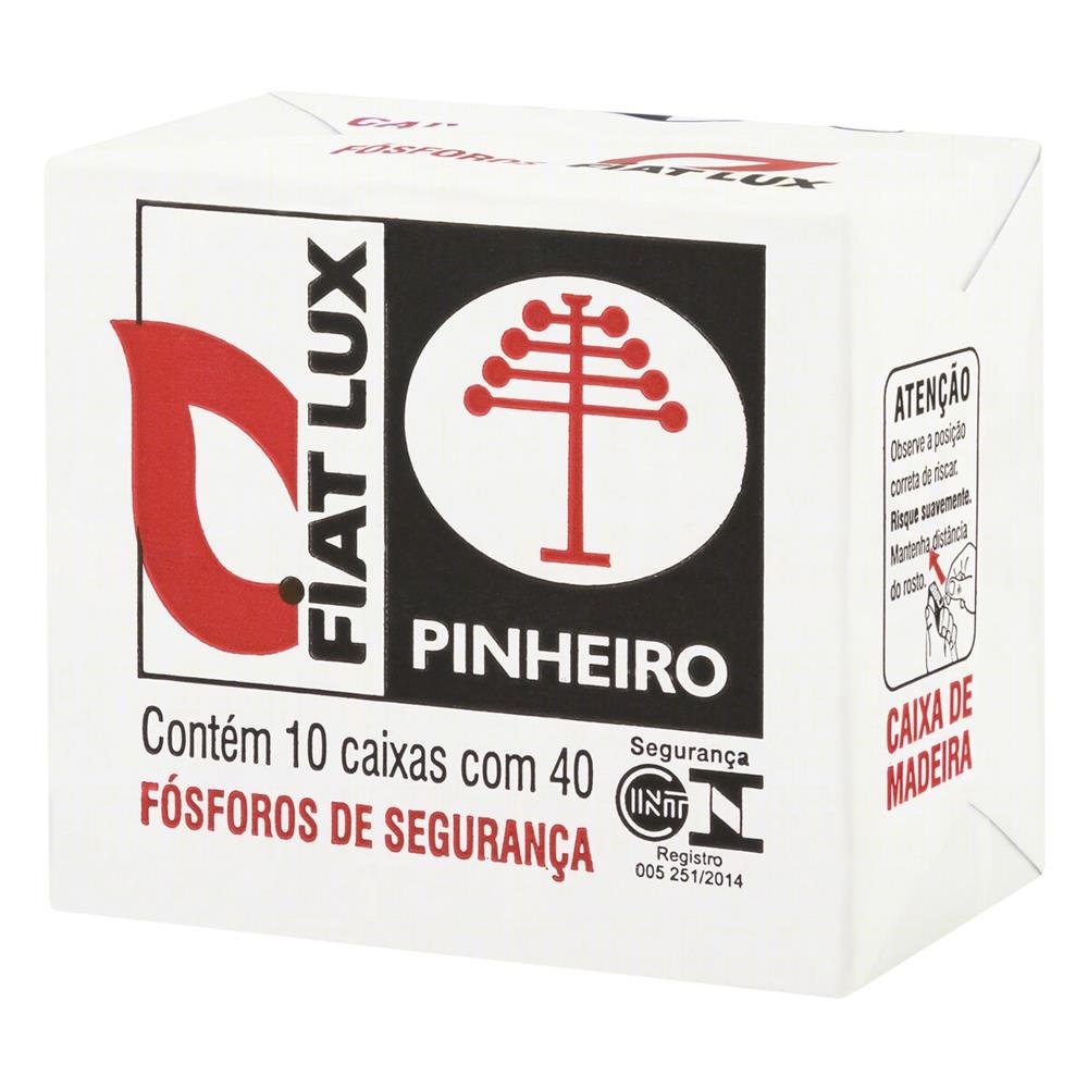 Fósforo Pinheiro Fiat Lux de Madeira com 10 Caixas