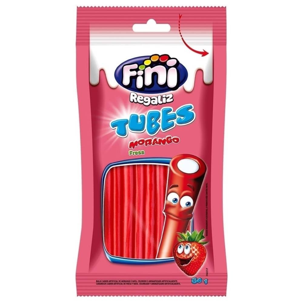 Bala Fini Regaliz Tubes Morango 80g