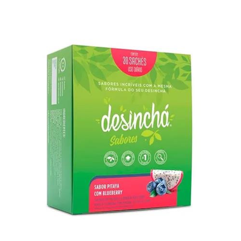 Desinchá sabores Pitaya com blueberry caixa 30 saches