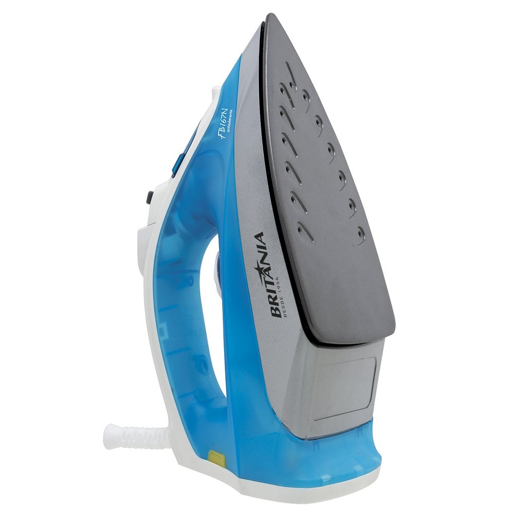 Ferro de Passar a Vapor Britânia FB167N | Base Antiaderente, Azul, 110V