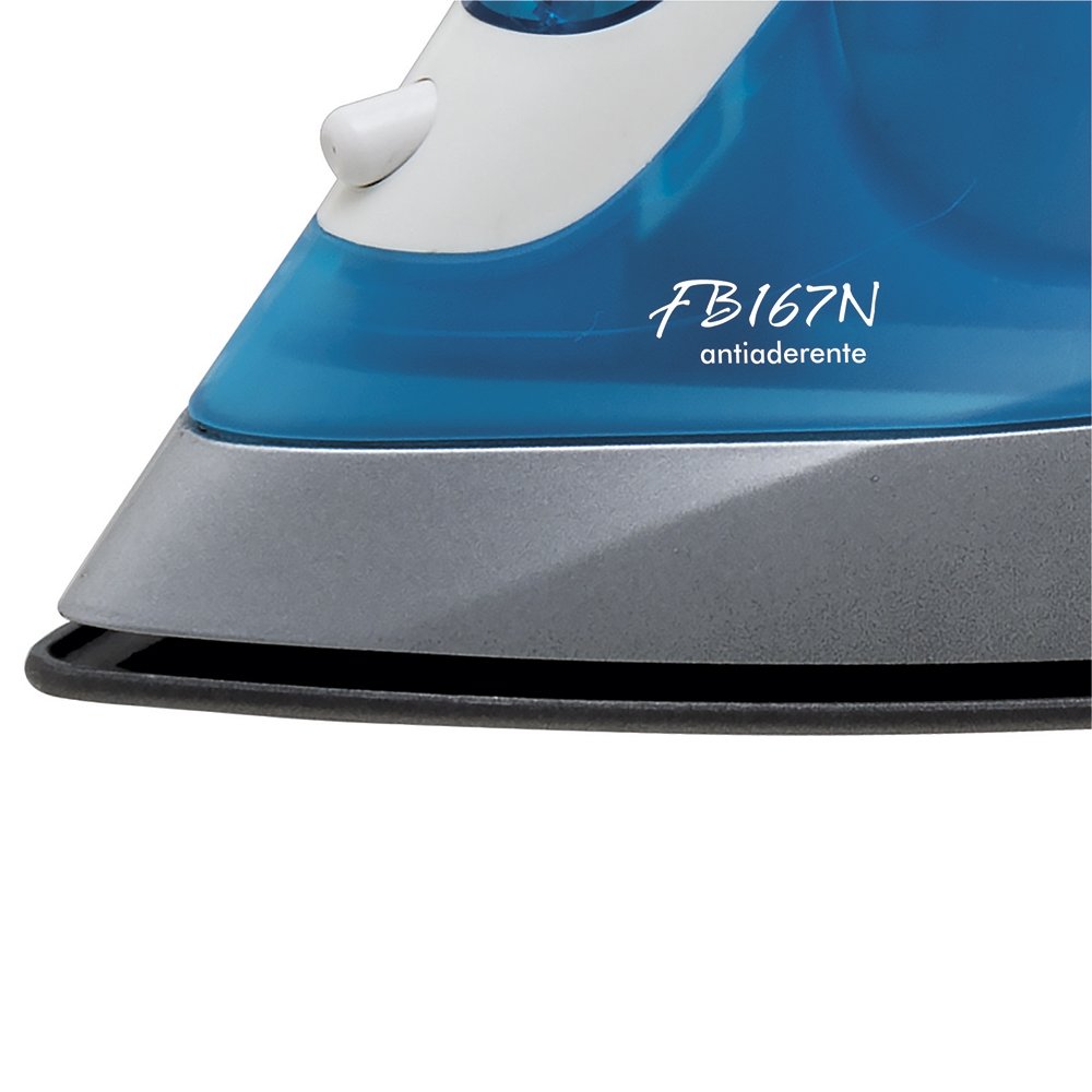 Ferro de Passar a Vapor Britânia FB167N | Base Antiaderente, Azul, 110V