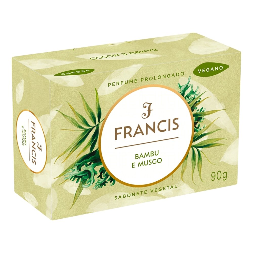 Sabonete Francis Luxo Bambu e Musgo 90g - Embalagem com 12 Unidades