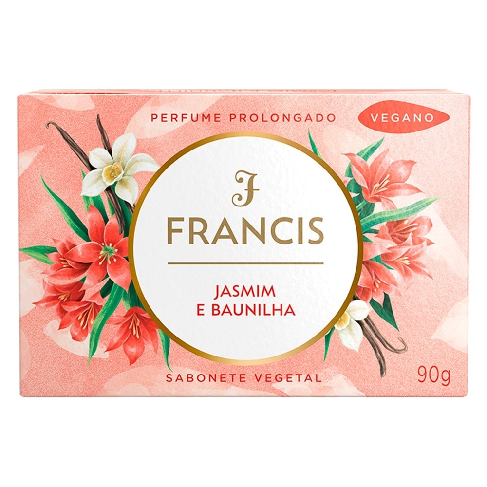 Sabonete Francis Luxo Vermelho (Jasmin e Baunilha) 90g - Embalagem com 12 Unidades
