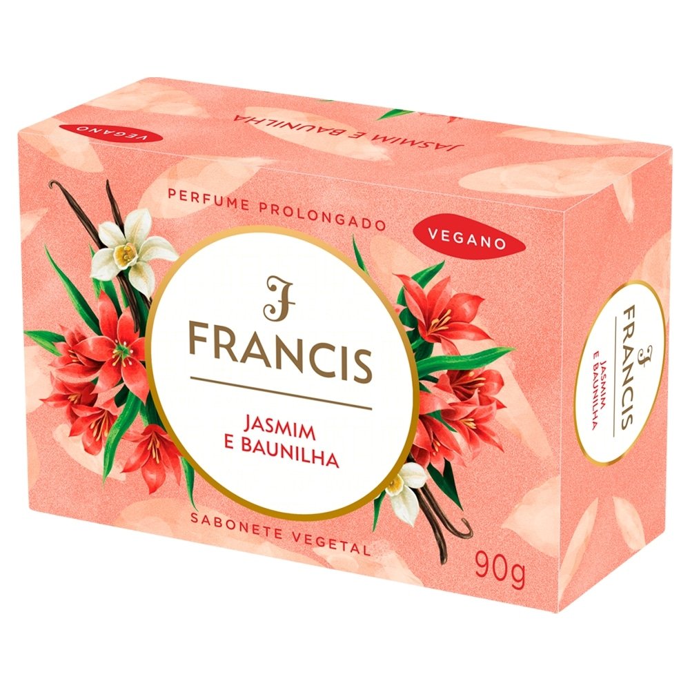Sabonete Francis Luxo Vermelho (Jasmin e Baunilha) 90g - Embalagem com 12 Unidades