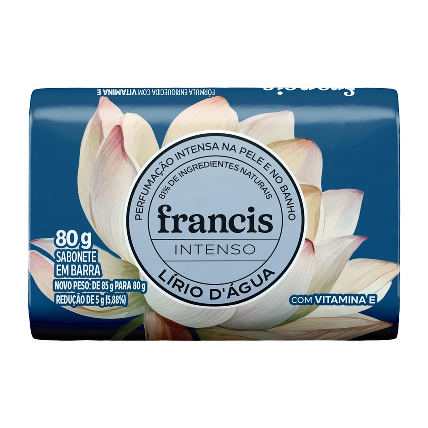Sabonete Francis Intenso Azul Lírio D'água 80g - Embalagem com 12 Unidades