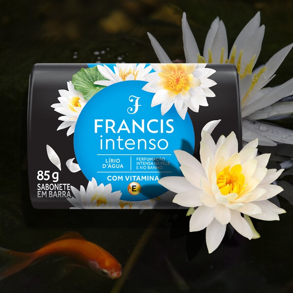 Sabonete Francis Intenso Azul Lirio Daagua 85g - Embalagem com 12 Unidades
