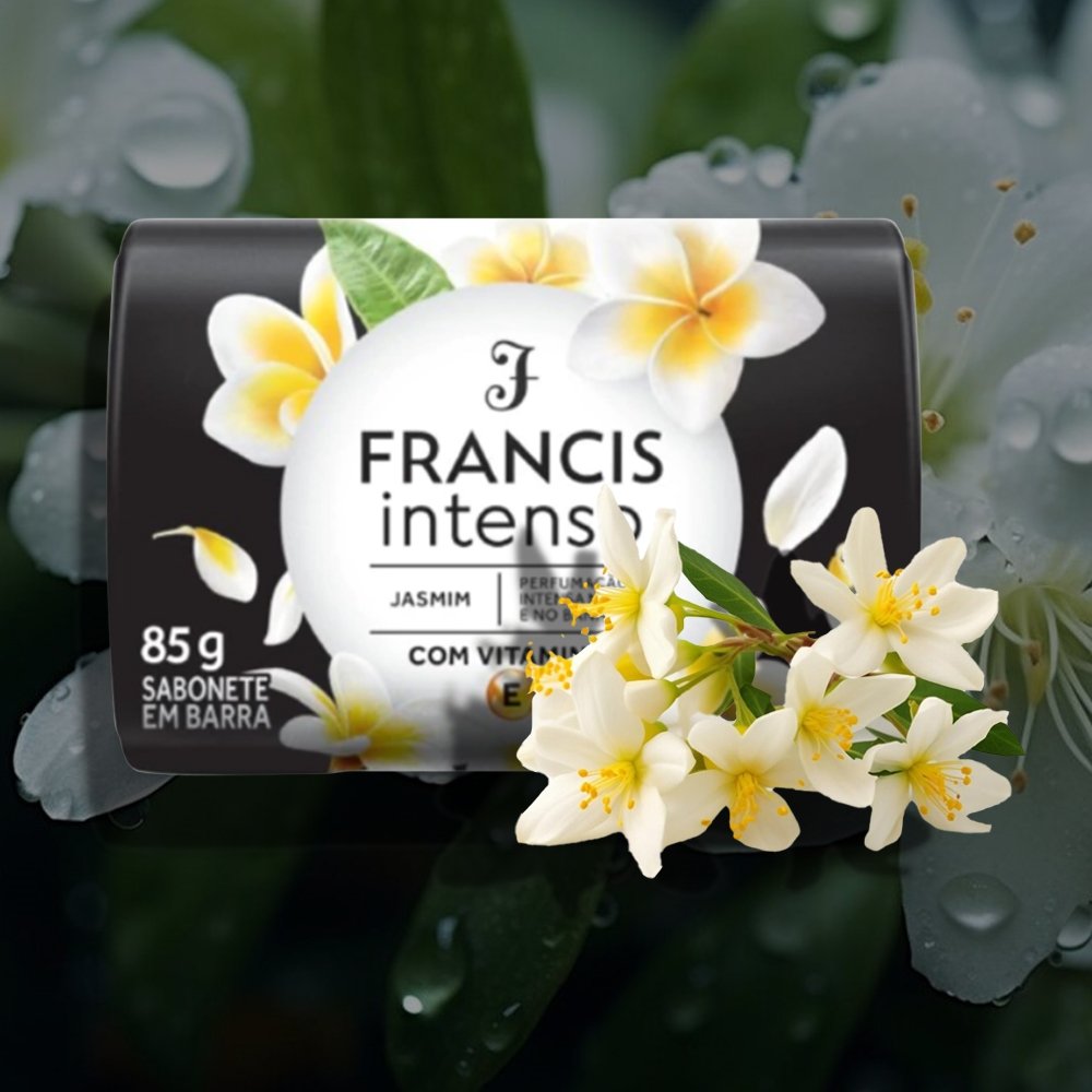 Sabonete Francis Intenso Branco Jasmin 85g - Embalagem com 12 Unidades