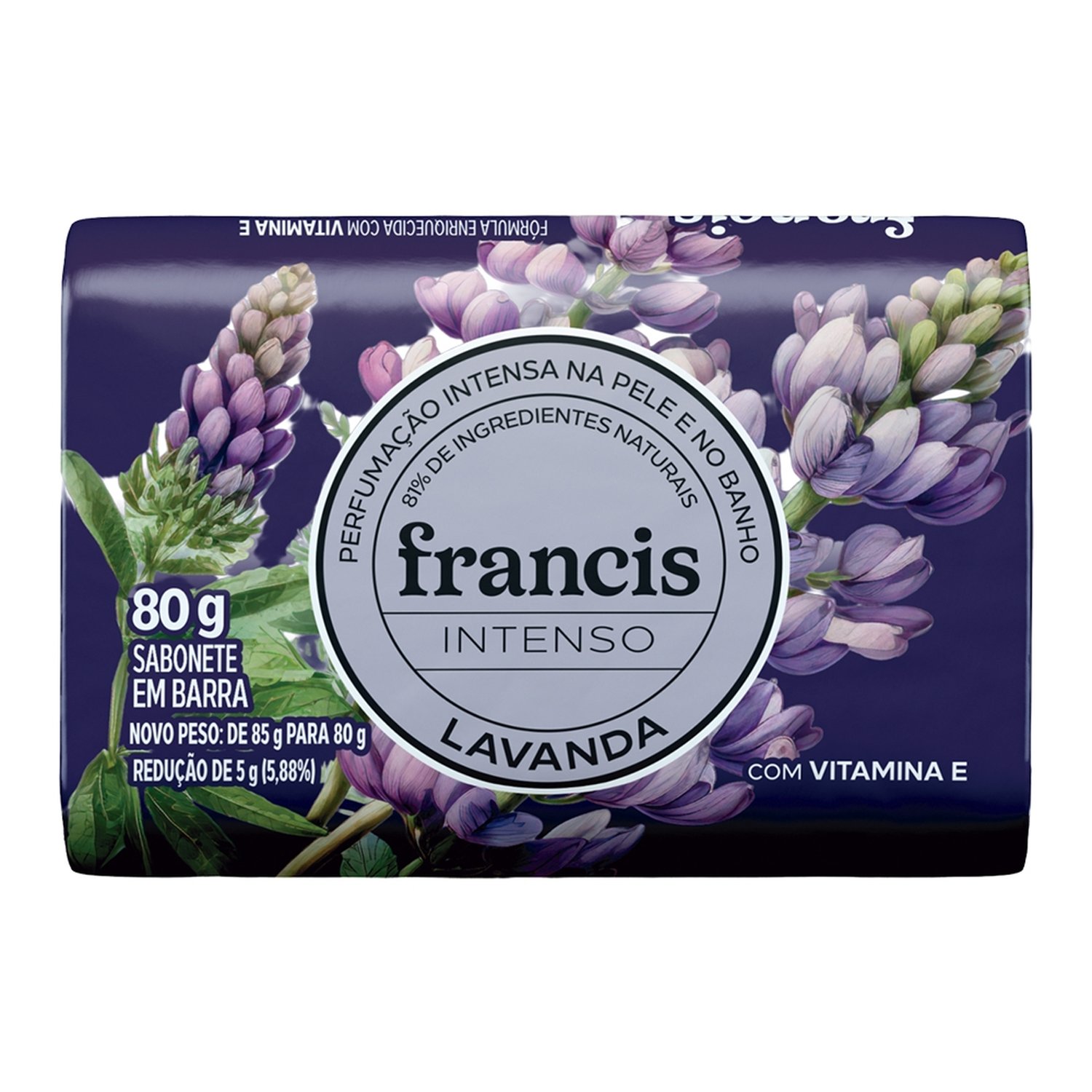 Sabonete Francis Intenso Lavanda 80g - Embalagem com 12 Unidades