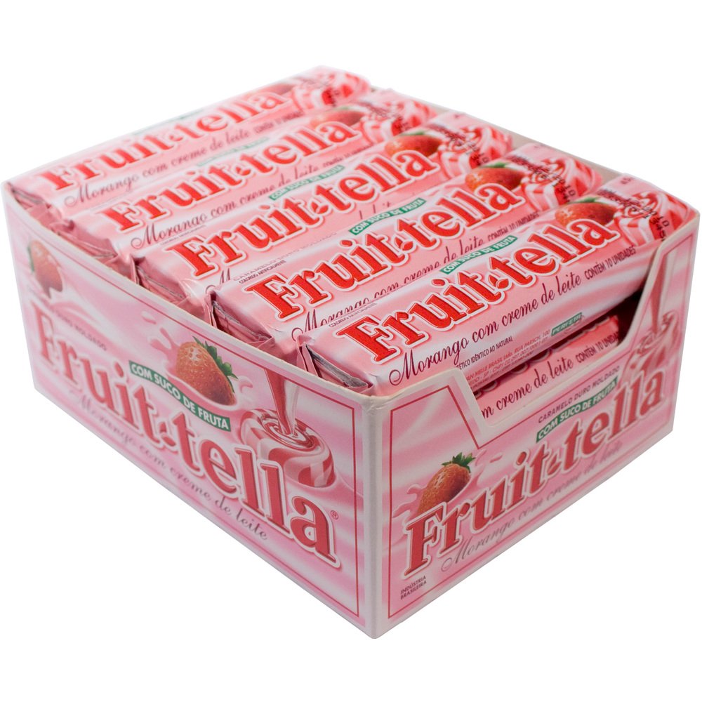 Bala Dura Morango com Creme Leite Fruitella 41g