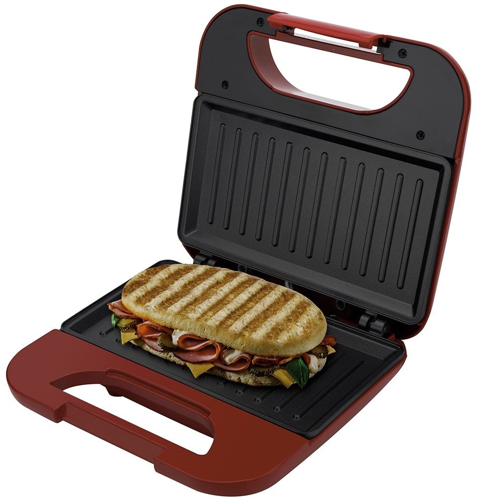 Sanduicheira Grill Britânia Toast BGR01V 750W, Vermelha, 110V