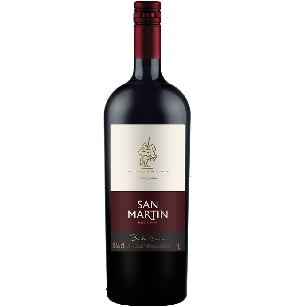 Vinho Nacional San Martin Bordô Tinto Suave 1L