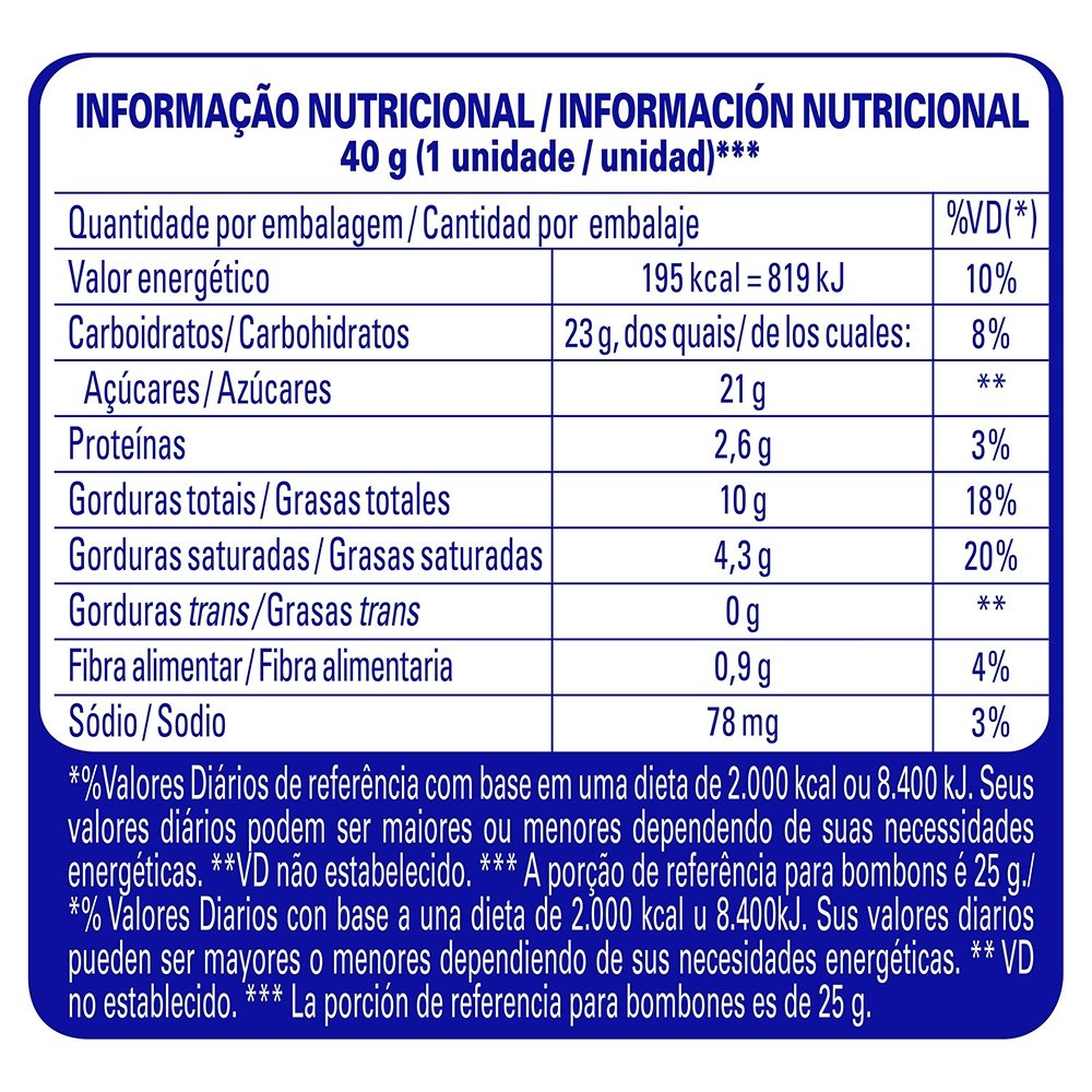 Chocolate Nestlé Charge 40g - Embalagem com 30 Unidades