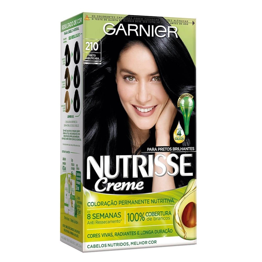 Tinta de Cabelo Garnier Nutrisse Permanente 210 Café Azulado