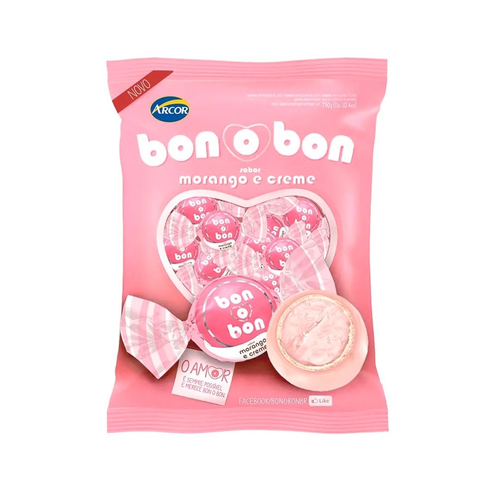 Bombom Bon O Bon Morango 750g Arcor